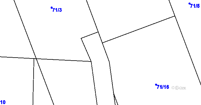Parcela st. 71/20 v KÚ Kardavec, Katastrální mapa