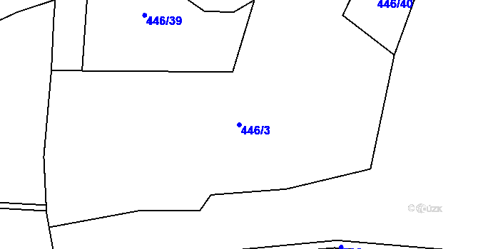Parcela st. 446/3 v KÚ Hlubyně, Katastrální mapa