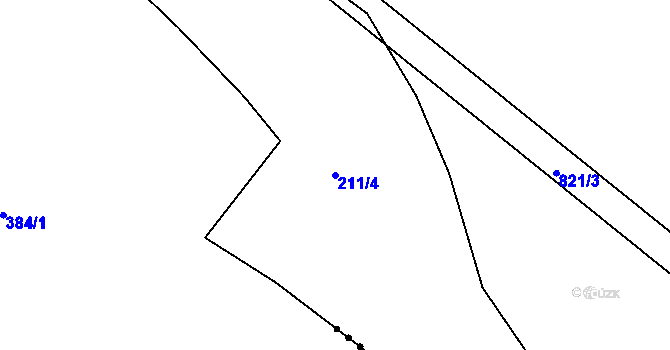 Parcela st. 211/4 v KÚ Hlubyně, Katastrální mapa