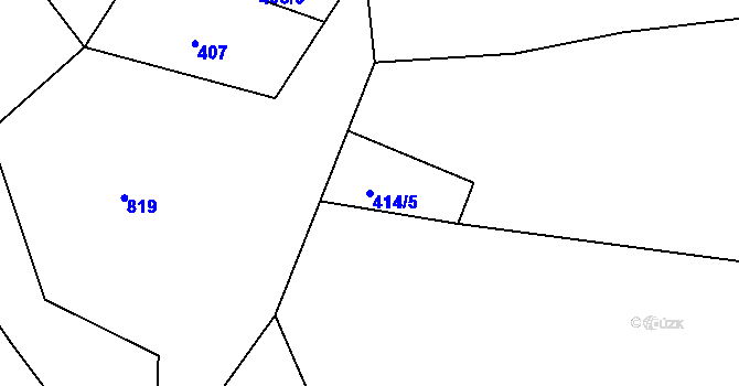 Parcela st. 414/5 v KÚ Hlubyně, Katastrální mapa