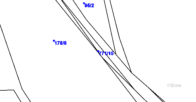 Parcela st. 771/15 v KÚ Hlubyně, Katastrální mapa