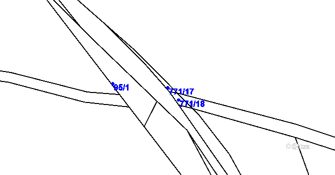 Parcela st. 771/17 v KÚ Hlubyně, Katastrální mapa