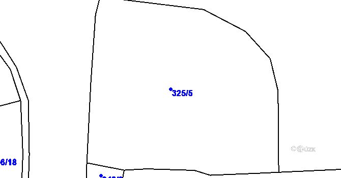 Parcela st. 325/5 v KÚ Hlubyně, Katastrální mapa