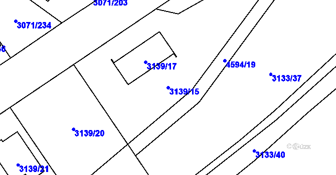 Parcela st. 3139/15 v KÚ Hlučín, Katastrální mapa