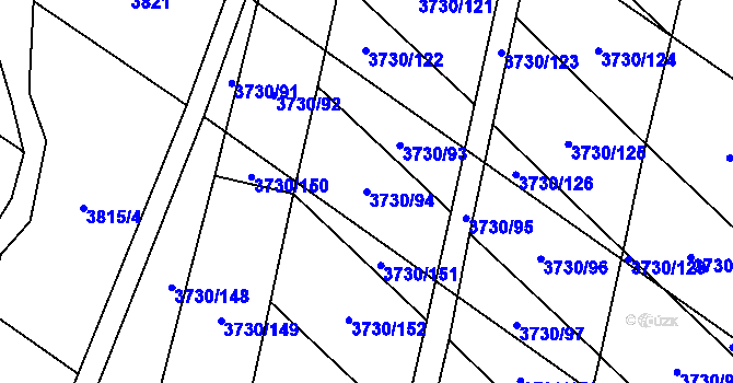 Parcela st. 3730/94 v KÚ Hlučín, Katastrální mapa