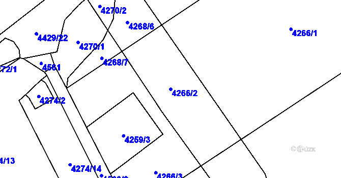 Parcela st. 4266/2 v KÚ Hlučín, Katastrální mapa