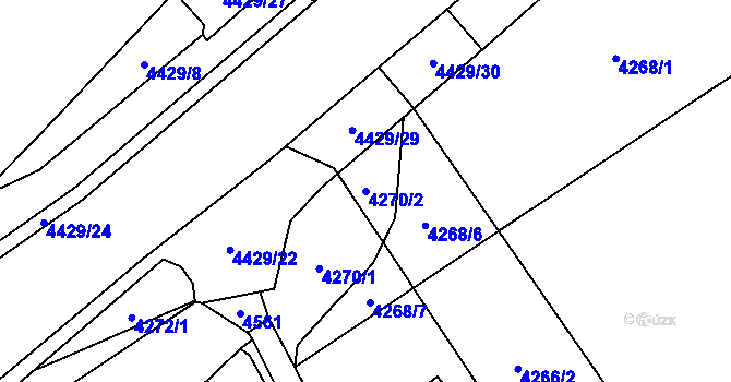 Parcela st. 4270/2 v KÚ Hlučín, Katastrální mapa