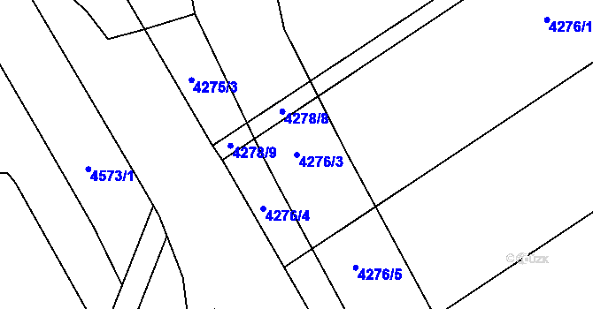 Parcela st. 4276/3 v KÚ Hlučín, Katastrální mapa