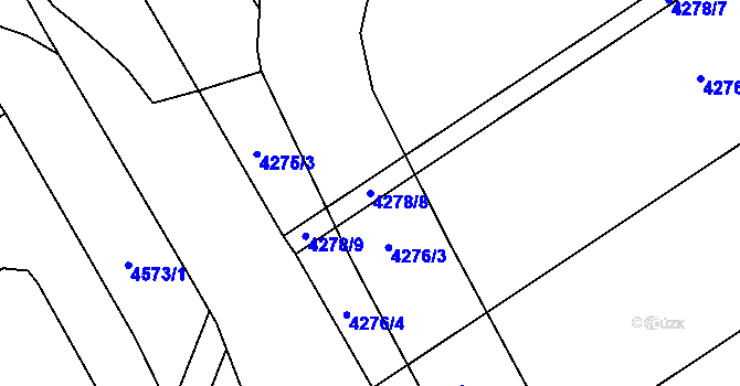 Parcela st. 4278/8 v KÚ Hlučín, Katastrální mapa