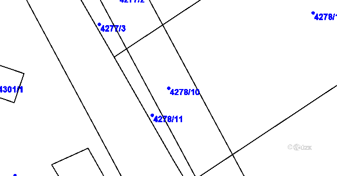 Parcela st. 4278/10 v KÚ Hlučín, Katastrální mapa