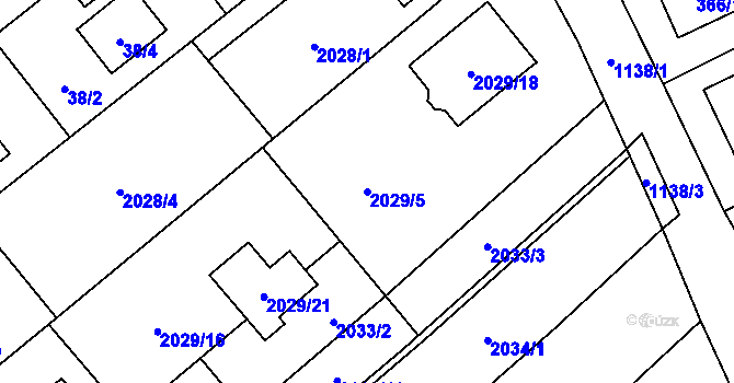 Parcela st. 2029/5 v KÚ Hlučín, Katastrální mapa