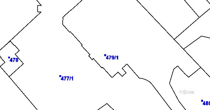 Parcela st. 479/1 v KÚ Hlučín, Katastrální mapa