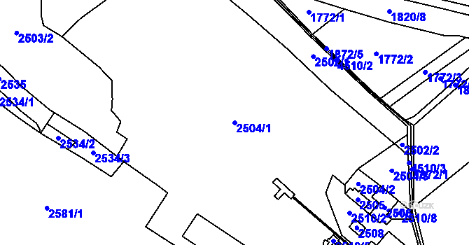 Parcela st. 2504/1 v KÚ Hlučín, Katastrální mapa