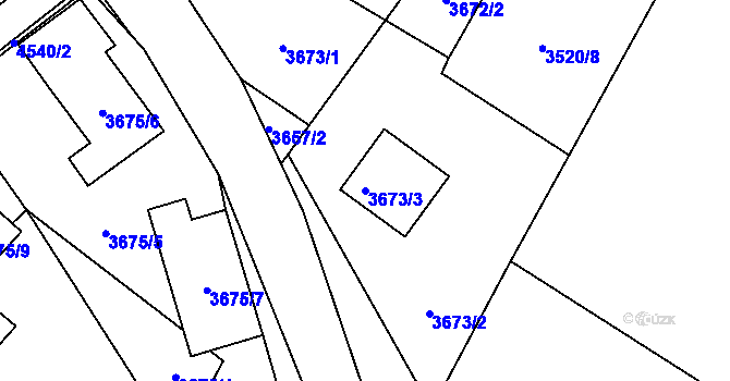 Parcela st. 3673/3 v KÚ Hlučín, Katastrální mapa