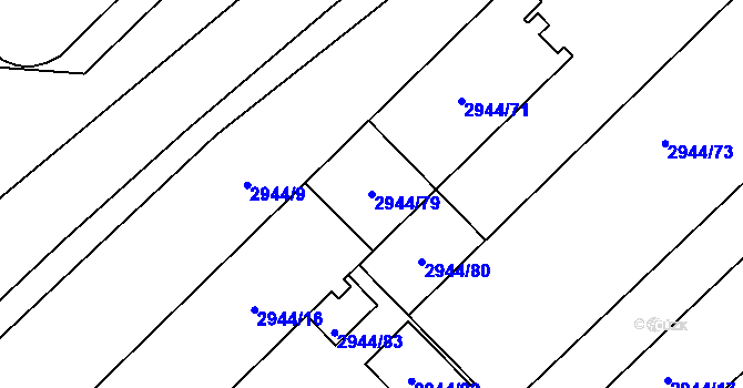 Parcela st. 2944/79 v KÚ Hlučín, Katastrální mapa