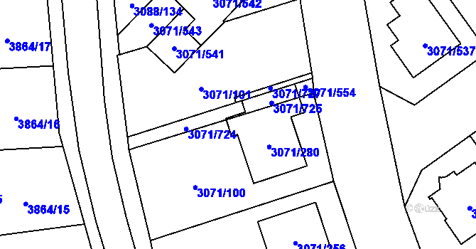 Parcela st. 3071/578 v KÚ Hlučín, Katastrální mapa
