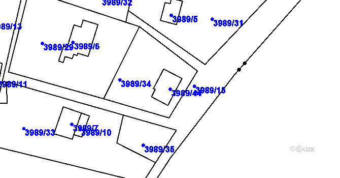 Parcela st. 3989/44 v KÚ Hlučín, Katastrální mapa