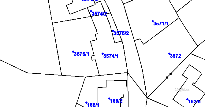 Parcela st. 3574/1 v KÚ Hlučín, Katastrální mapa