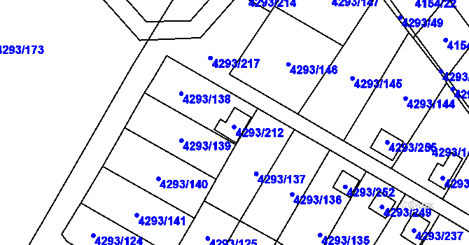 Parcela st. 4293/212 v KÚ Hlučín, Katastrální mapa