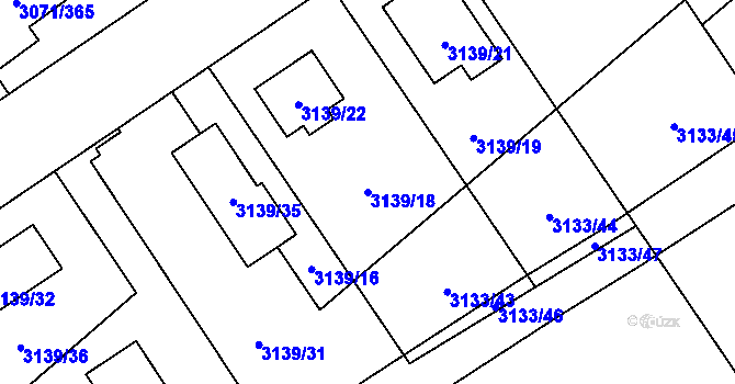 Parcela st. 3139/18 v KÚ Hlučín, Katastrální mapa