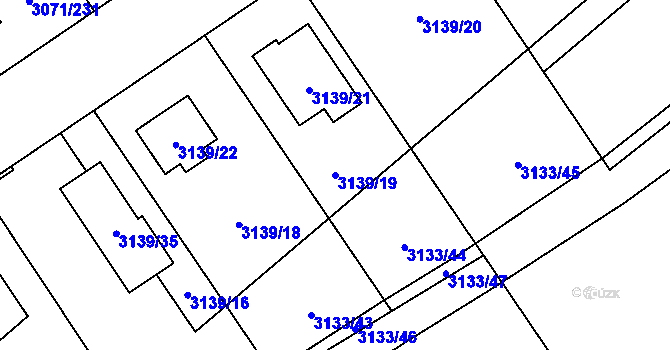 Parcela st. 3139/19 v KÚ Hlučín, Katastrální mapa