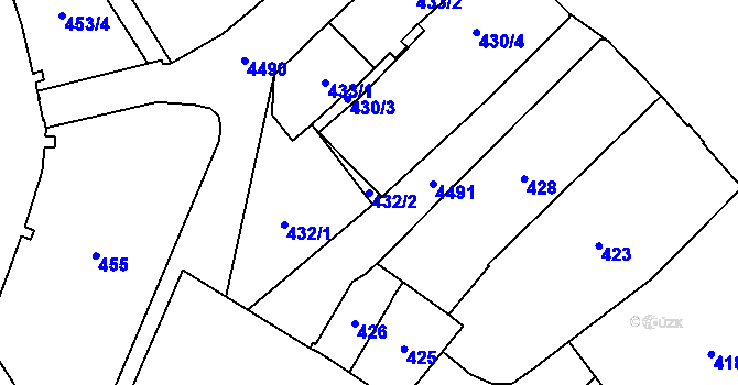 Parcela st. 432/2 v KÚ Hlučín, Katastrální mapa