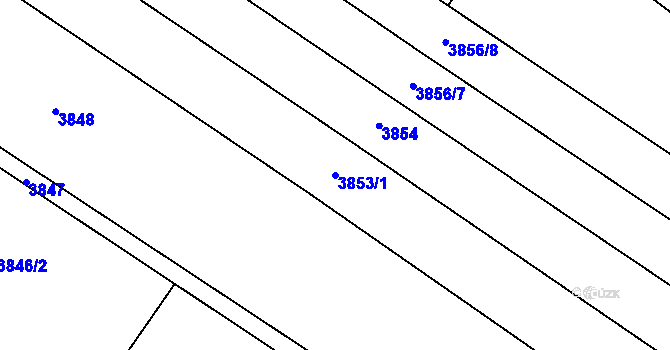 Parcela st. 3853/1 v KÚ Hlučín, Katastrální mapa