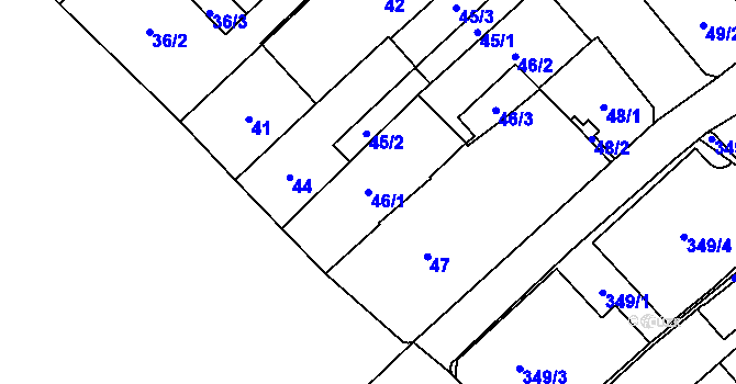 Parcela st. 46/1 v KÚ Hlučín, Katastrální mapa