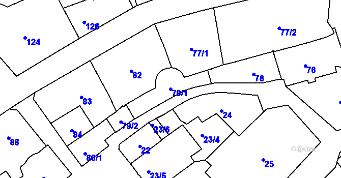 Parcela st. 79/1 v KÚ Hlučín, Katastrální mapa