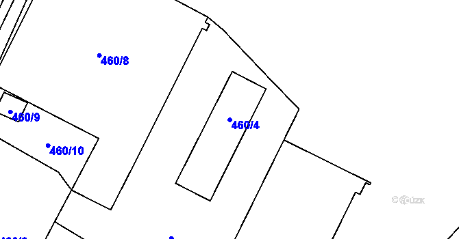 Parcela st. 460/4 v KÚ Hlučín, Katastrální mapa