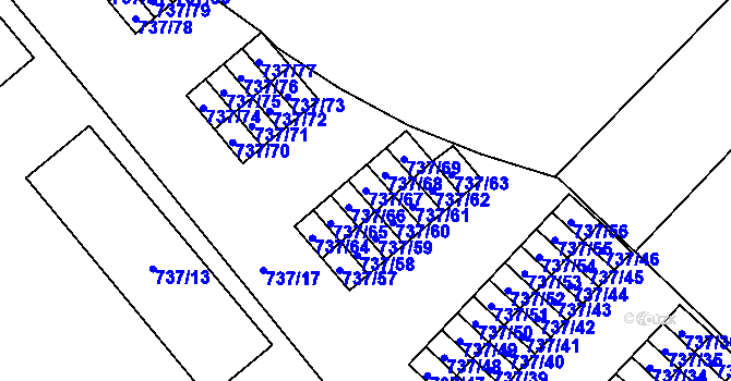 Parcela st. 737/67 v KÚ Hlučín, Katastrální mapa