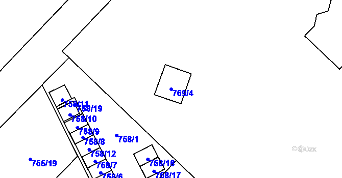 Parcela st. 769/4 v KÚ Hlučín, Katastrální mapa