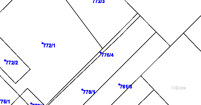 Parcela st. 776/4 v KÚ Hlučín, Katastrální mapa