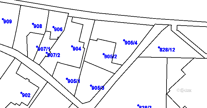 Parcela st. 905/2 v KÚ Hlučín, Katastrální mapa