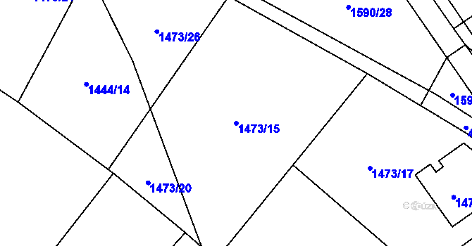 Parcela st. 1473/15 v KÚ Hlučín, Katastrální mapa