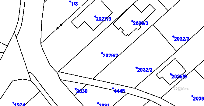 Parcela st. 2029/2 v KÚ Hlučín, Katastrální mapa