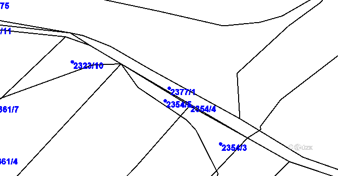 Parcela st. 2377/1 v KÚ Hlučín, Katastrální mapa