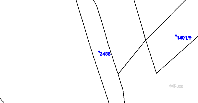 Parcela st. 2488 v KÚ Hlučín, Katastrální mapa