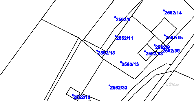Parcela st. 2562/18 v KÚ Hlučín, Katastrální mapa