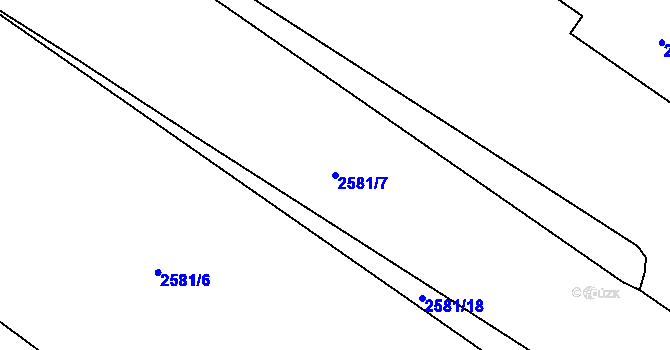 Parcela st. 2581/7 v KÚ Hlučín, Katastrální mapa