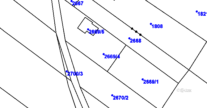 Parcela st. 2669/4 v KÚ Hlučín, Katastrální mapa