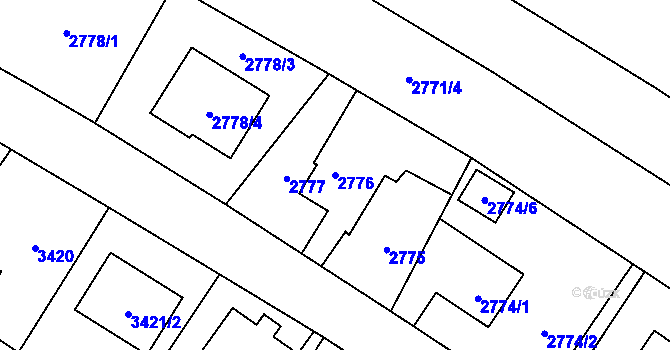 Parcela st. 2776 v KÚ Hlučín, Katastrální mapa