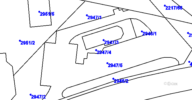 Parcela st. 2947/4 v KÚ Hlučín, Katastrální mapa