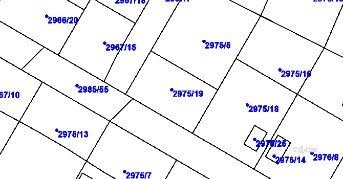 Parcela st. 2975/19 v KÚ Hlučín, Katastrální mapa