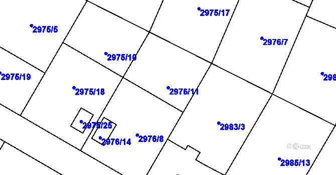 Parcela st. 2976/11 v KÚ Hlučín, Katastrální mapa
