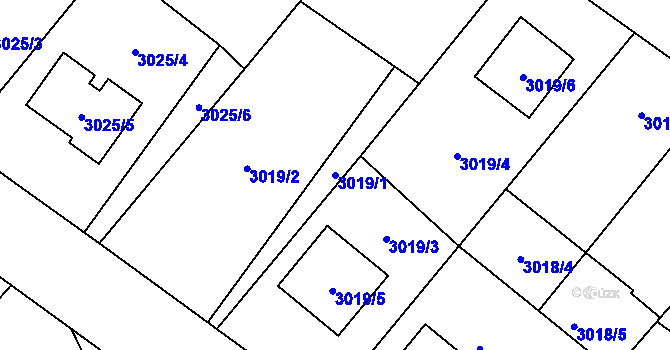 Parcela st. 3019/1 v KÚ Hlučín, Katastrální mapa