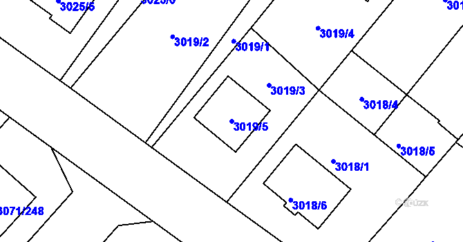 Parcela st. 3019/5 v KÚ Hlučín, Katastrální mapa