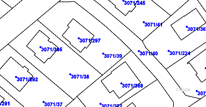 Parcela st. 3071/39 v KÚ Hlučín, Katastrální mapa