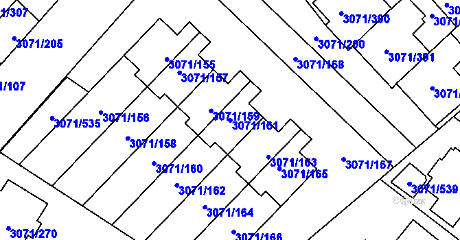 Parcela st. 3071/161 v KÚ Hlučín, Katastrální mapa