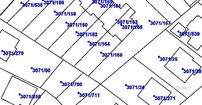 Parcela st. 3071/166 v KÚ Hlučín, Katastrální mapa